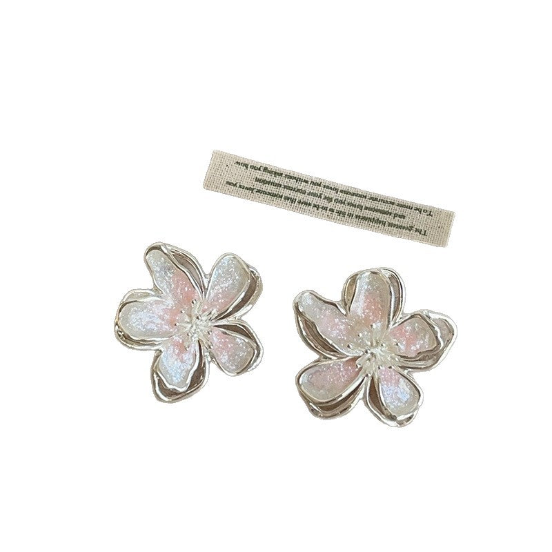 Women's Color Glass Flower Simple Fashion Trendy Earrings