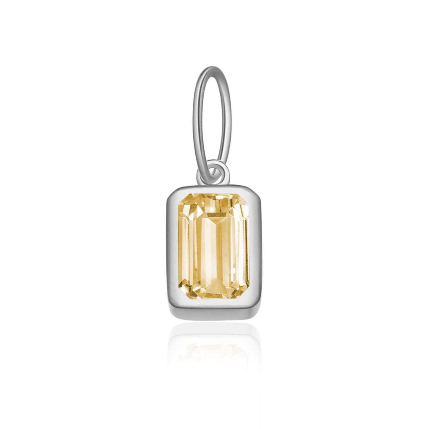 Women's Birthstone Sterling Sier Parts Square Zircon Pendants