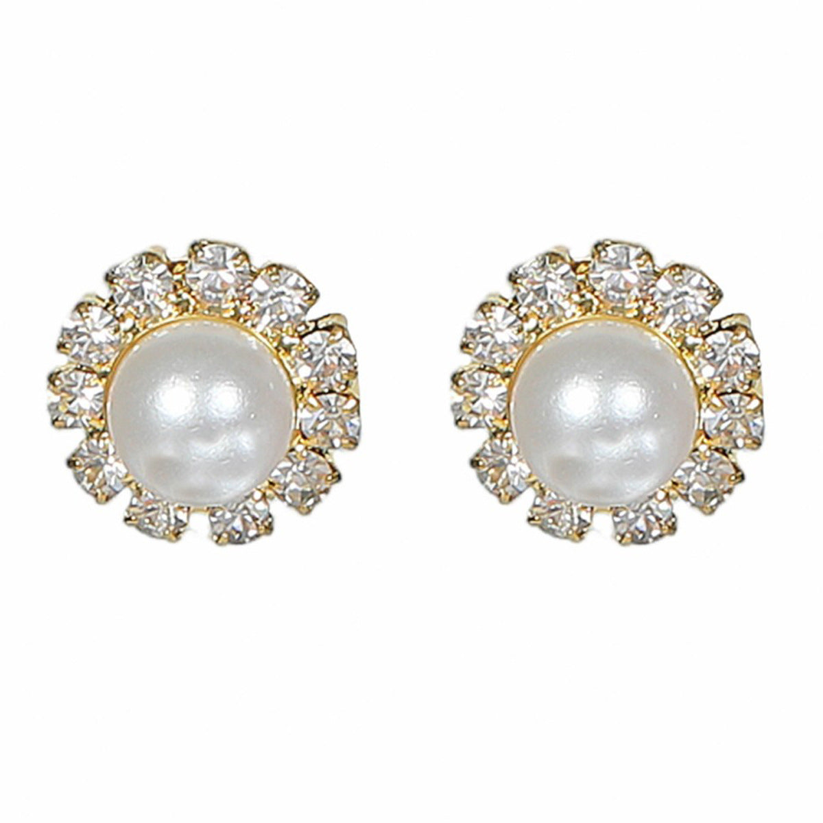 New High-grade Refined Rhinestone Pearl Design Earrings