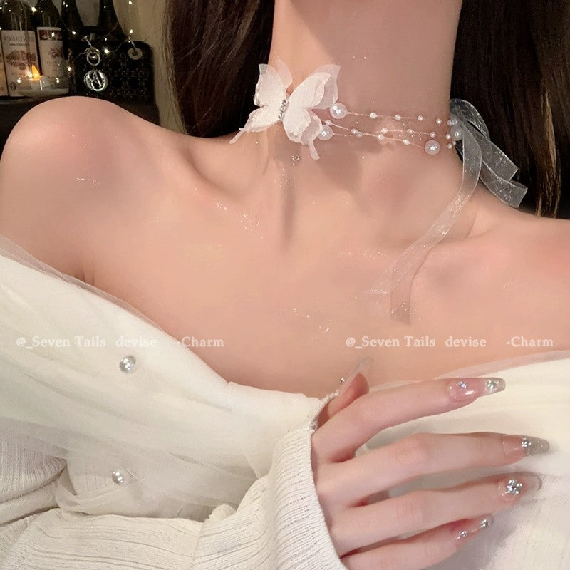 Women's Fairy Butterfly Pearl For Light Luxury Minority High-grade Necklace