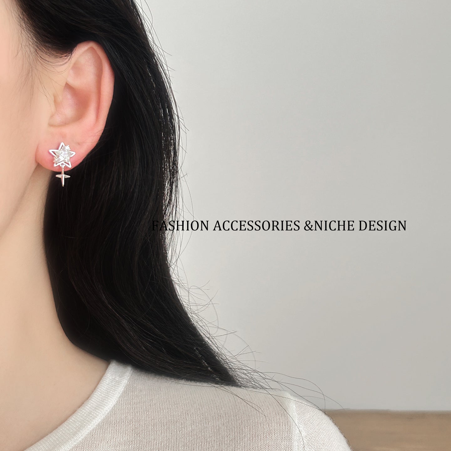 Women's Cross Five-pointed Star Awn Simple Fashion Stud Earrings