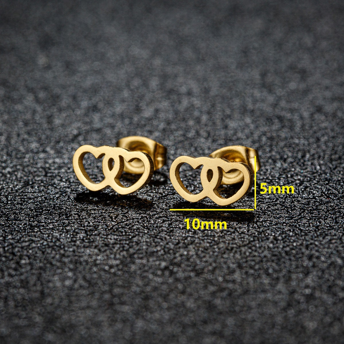 Small Animal Cat Plaid Bird Ear Geometry Stud Earrings