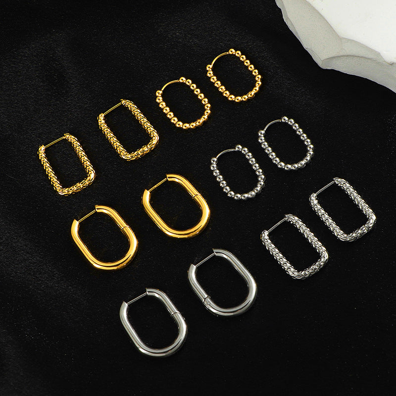 Clip Fashion Popular Knock Pattern Titanium Steel Ear Buckle