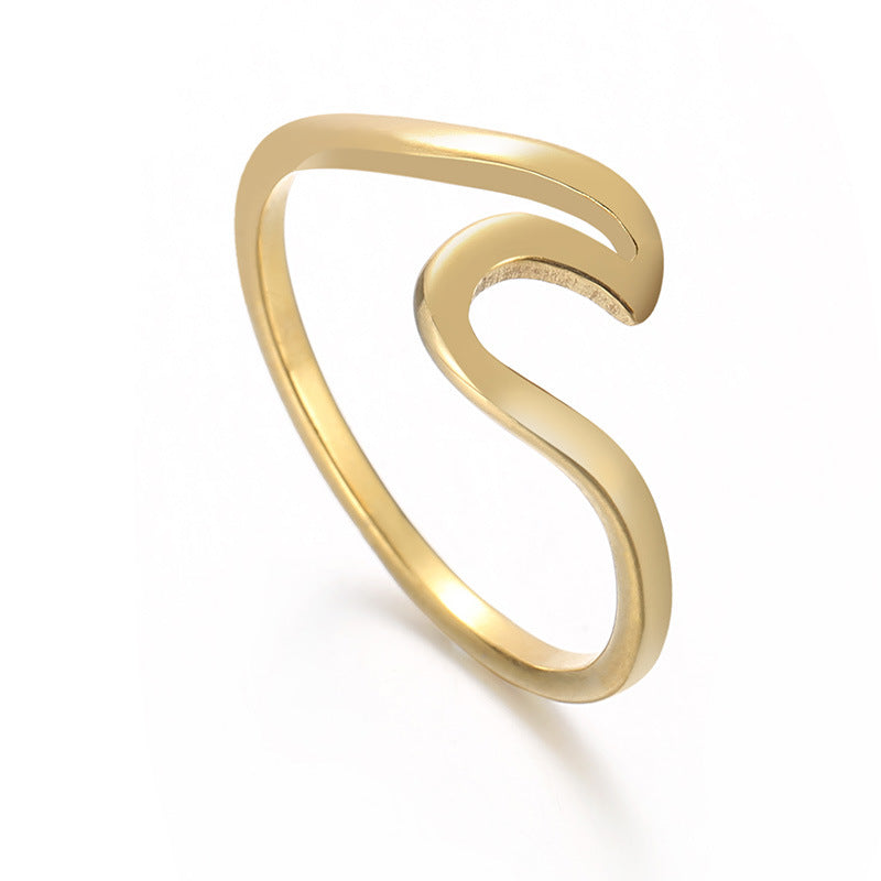 Wave Simple Female Fashion Geometric Shape Rings