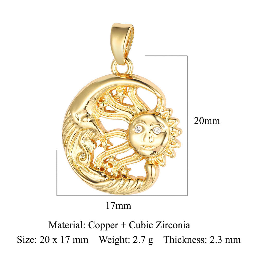 Color Zirconium Copper Micro Inlay Ornament Pendants