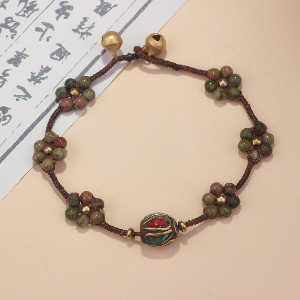 Women's & Men's Nepal Flower Carrying Strap Summer Tourist Scenic Spot Bracelet