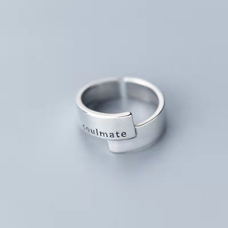 Women's & Men's Punk Heavy Wide Face Abstract Art Open Distressed Street Tide Ring