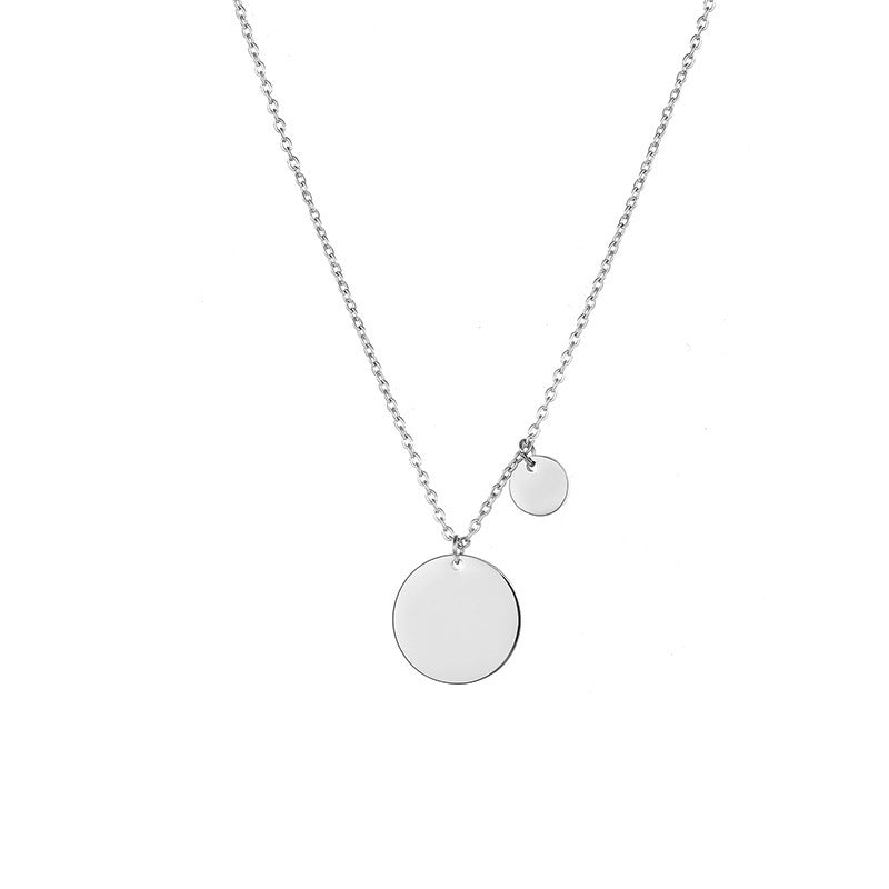 Women's Round Titanium Steel Simple Stainless Single-layer Clavicle Necklace