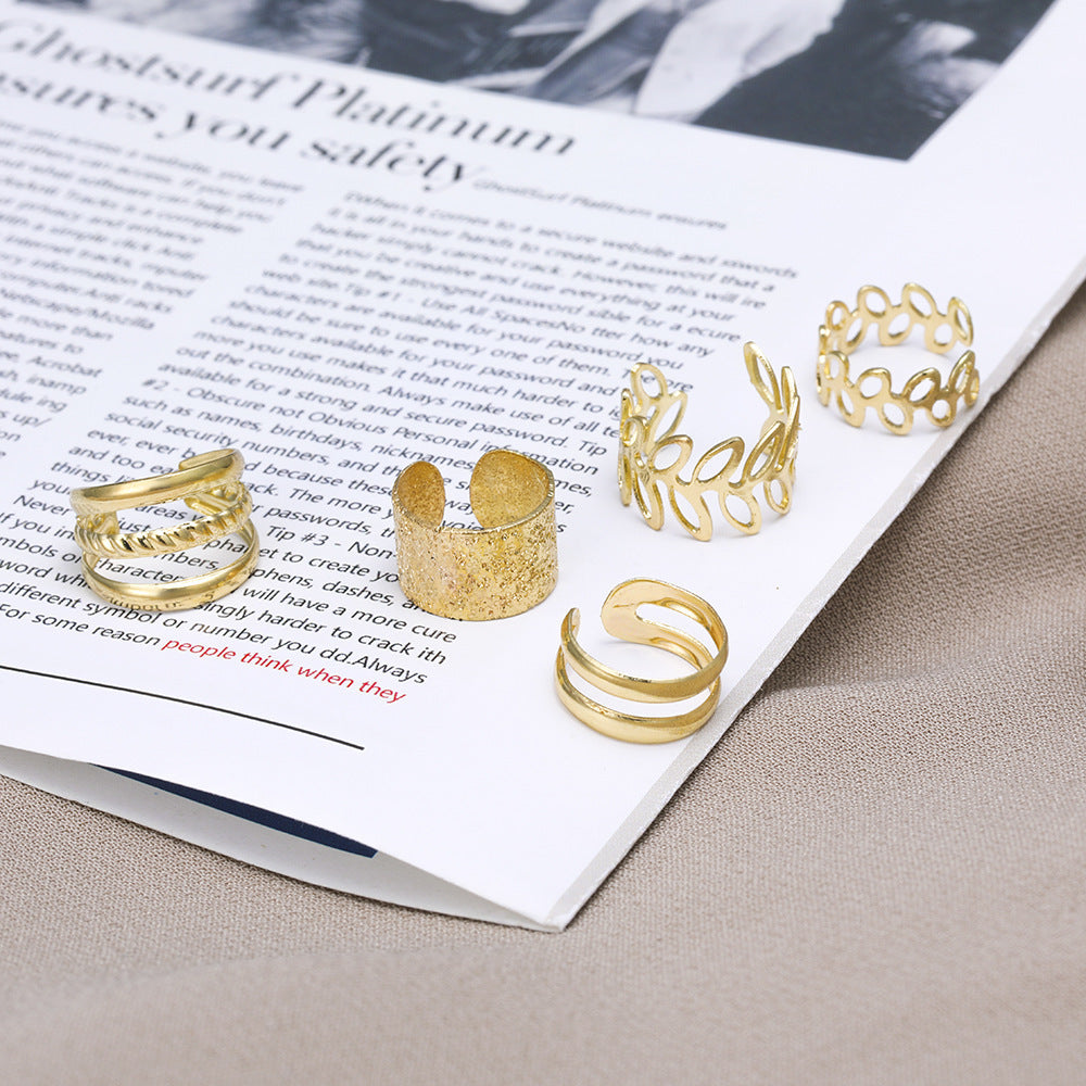 Simple Ear Clip Personalized Golden Leaf Earrings