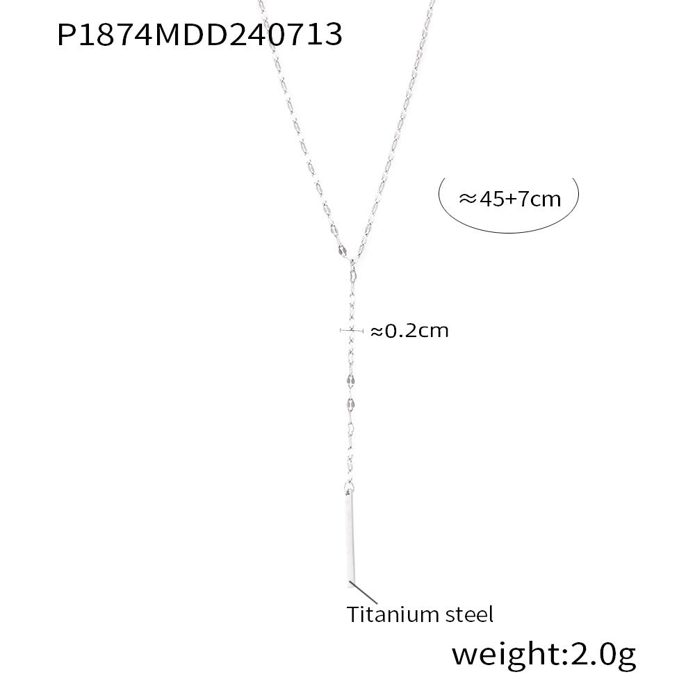 Style Simple Geometric Elements Y-shaped Tassel Stackable Wear Cold Titanium Necklace