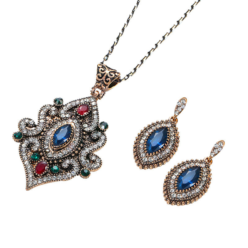 Women's Suite Splendid Diamond Geometric Crystal Flowers Jewelry Set