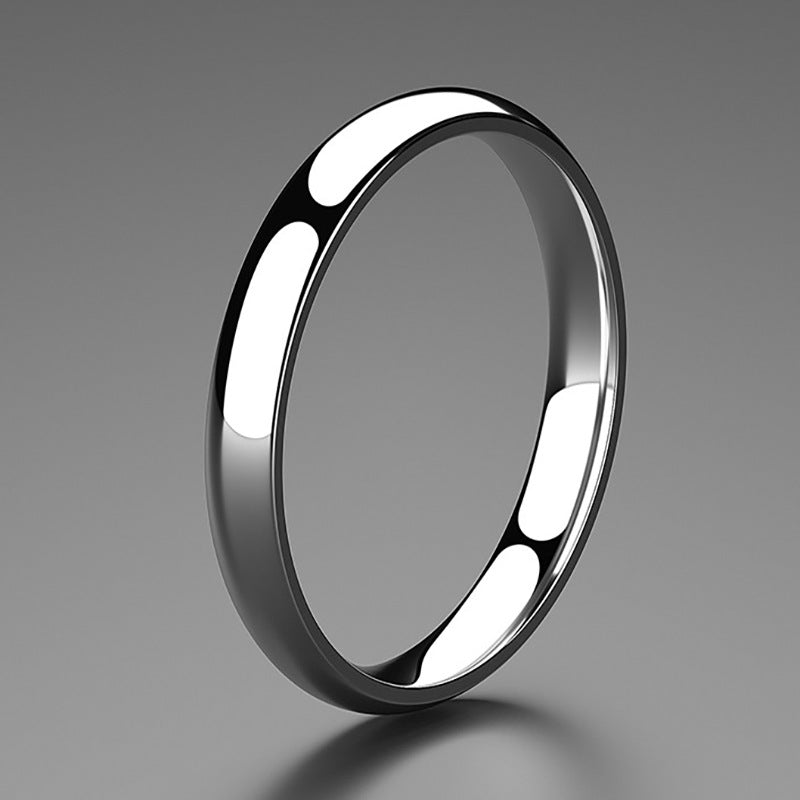 Glossy Female Couple Fine Stainless Steel Tide Rings