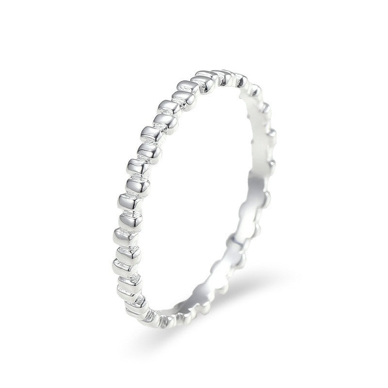 Solid Closed Sterling Sier Female Korean Fashion Niche Rings