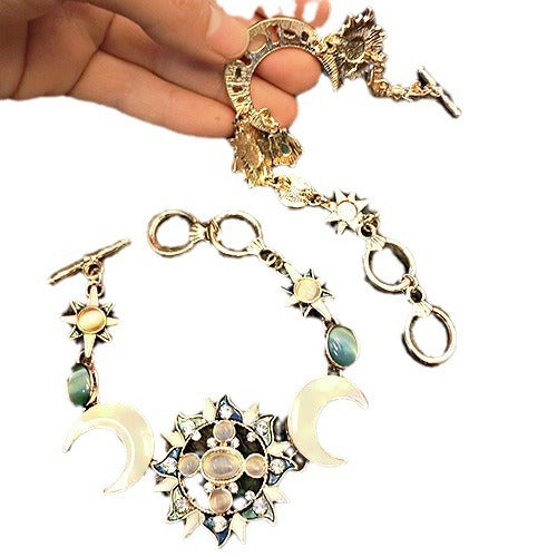 Bohemian Fashion Sun Opal Moon Diamond Bracelet