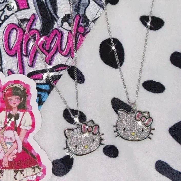 Women's Full Diamond Hello Kitty Millennium Hot Pendants