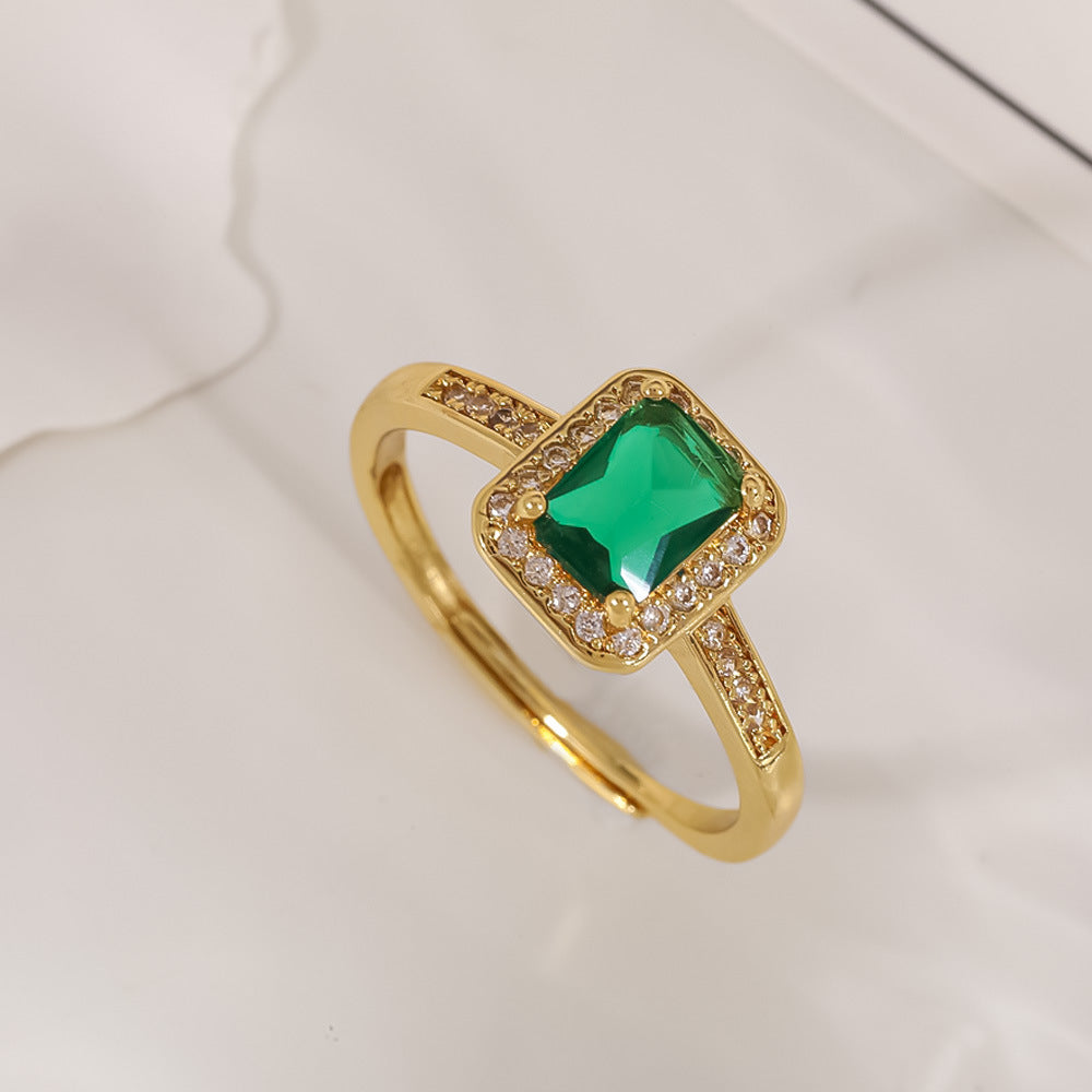 Women's Open-end Zircon Fashionable Classy Simple Cold Feeling Goddess Rings