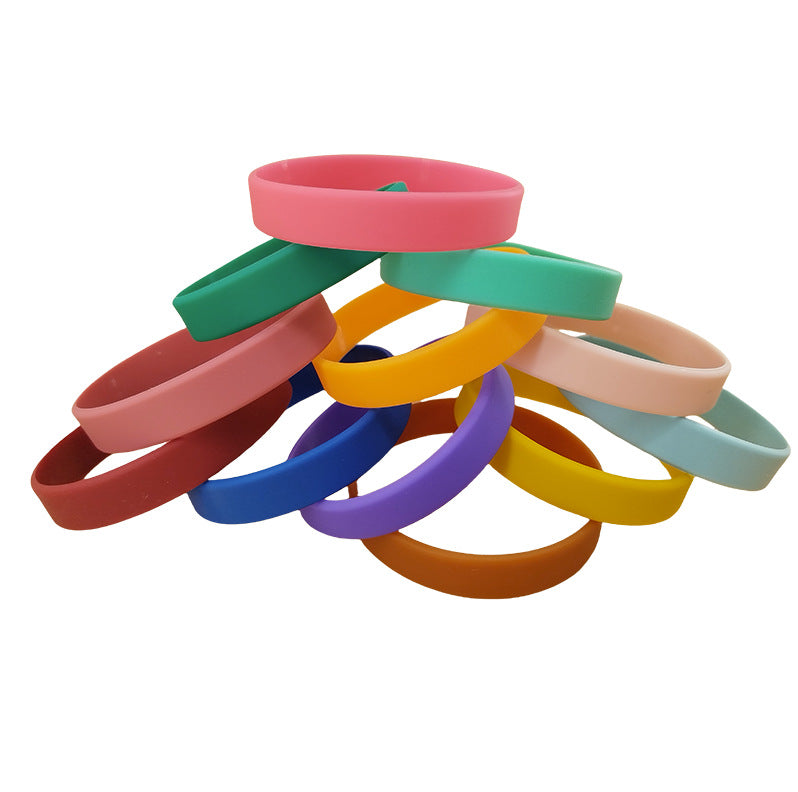 Silicone Solid Color Thermography Personality Lettering Laser Rubber Bracelets