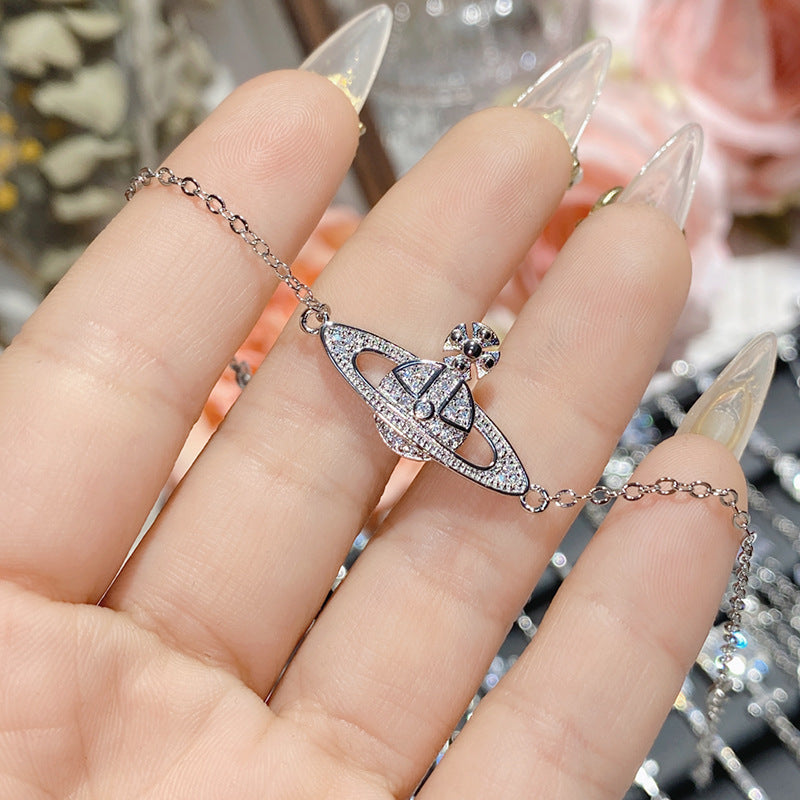 Camellia Bright Luminous Platinum Series Plated Zircon Super Flash Light Bracelet