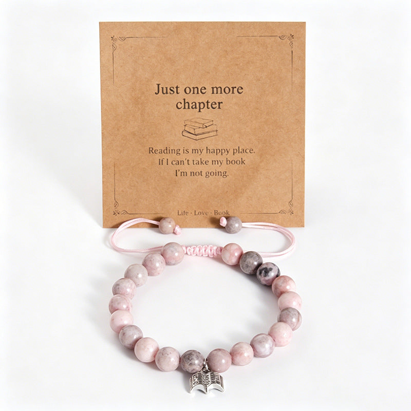 Women's Natural Powder Stone Woven Adjustable Carrying Strap Fresh Artistic Style Bracelets