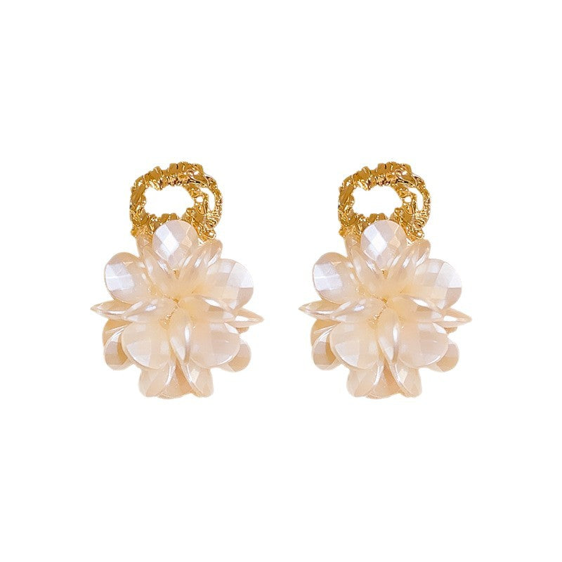 Lux Acrylic Petal Eardrops Niche Design Retro Temperament Earrings