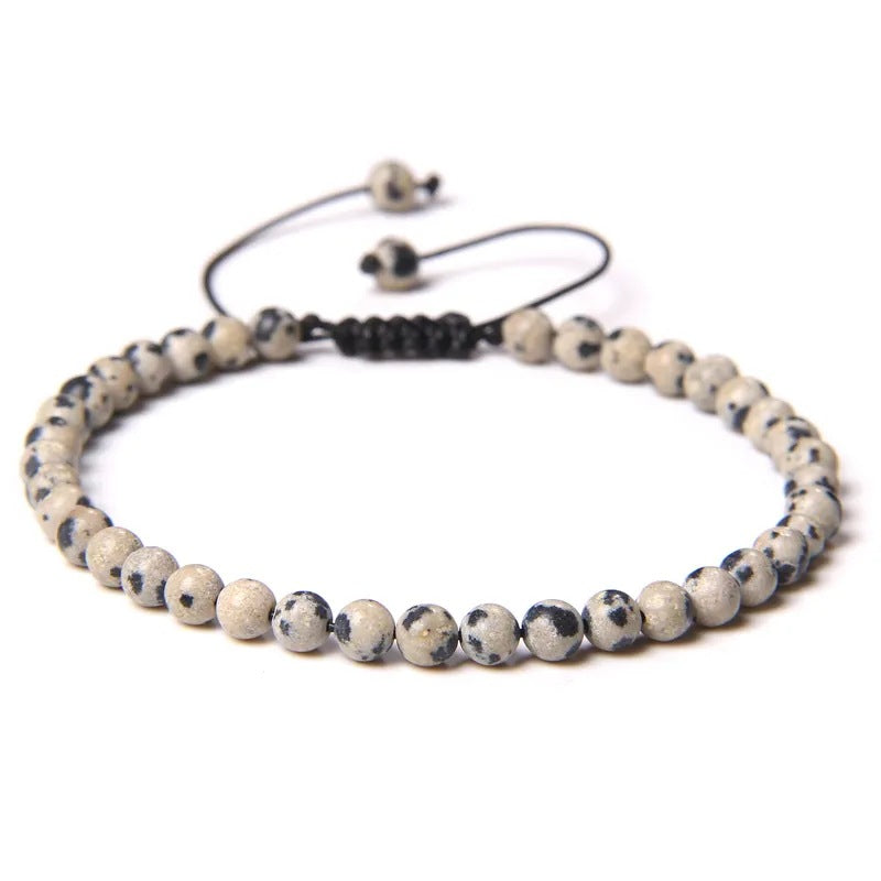 Agate Stone Braided Adjustable Gemstone Beads Bracelet