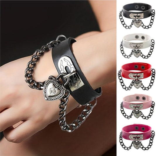 Peach Heart Lock Chain Personality Trend Bracelets