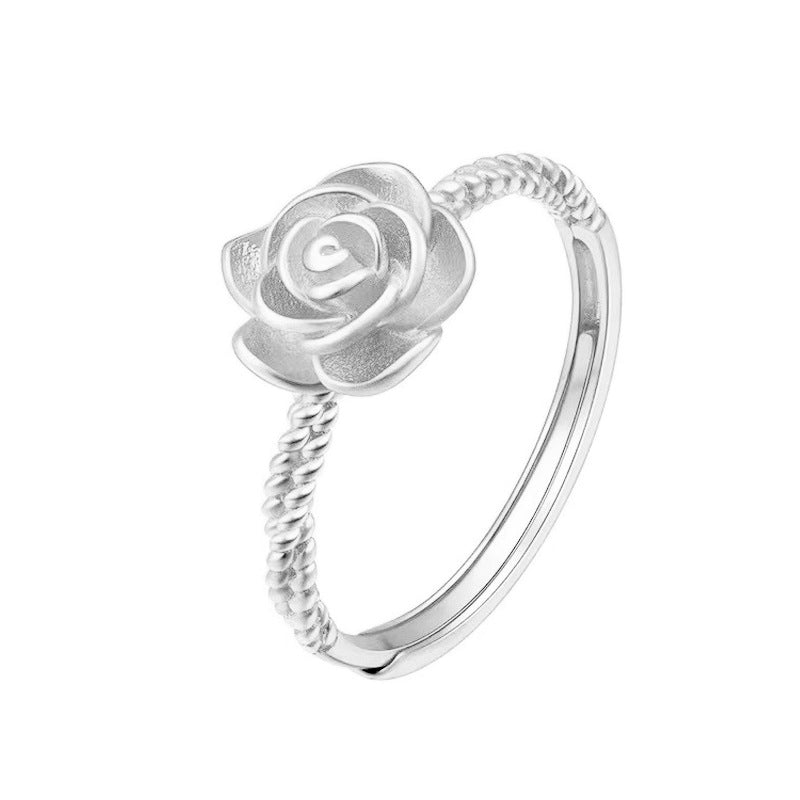 Retro Twist Rose Gentle Elegant Wind Camellia Rings