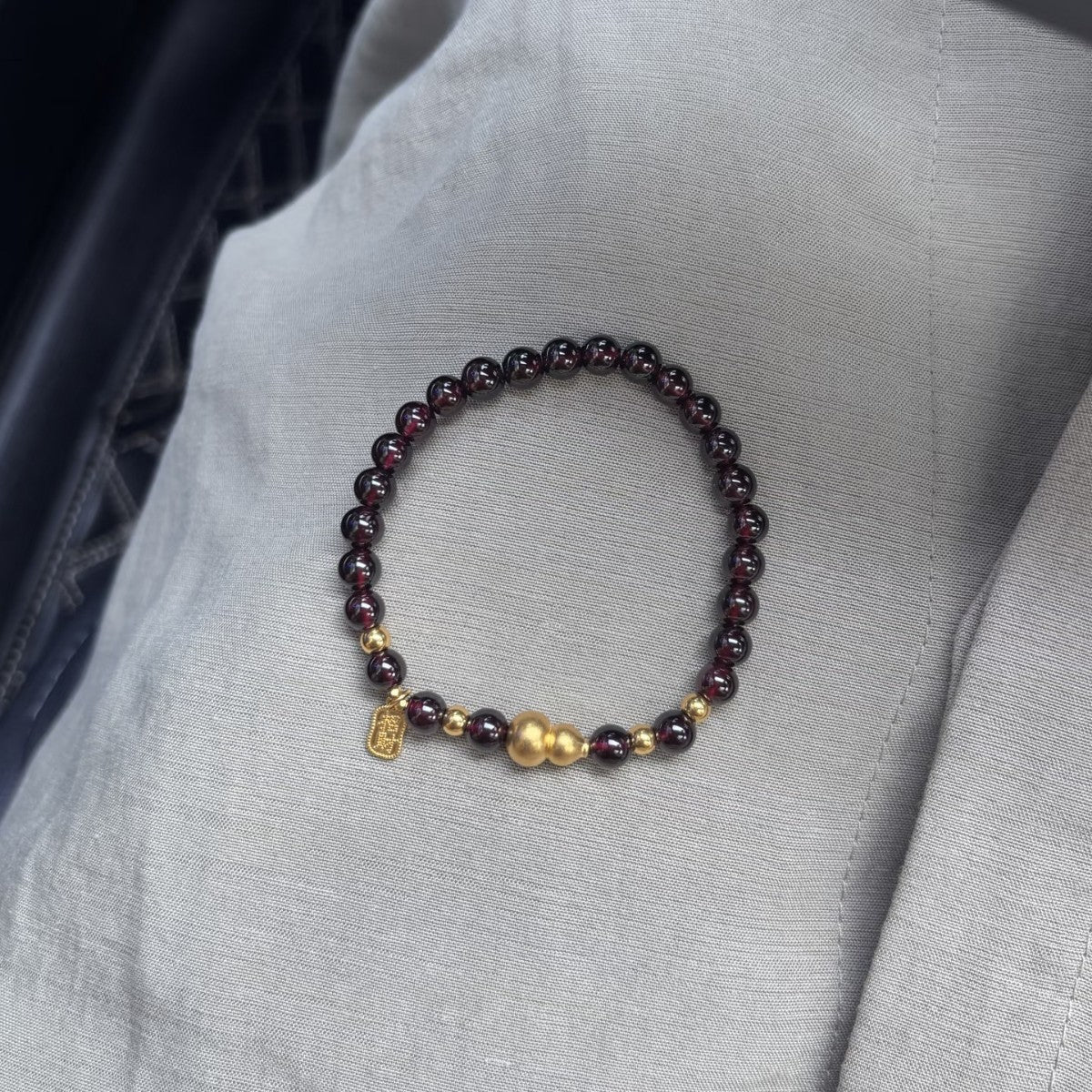 Red Female Light Luxury Minority Design Life Lucky Beads Single Bracelet
