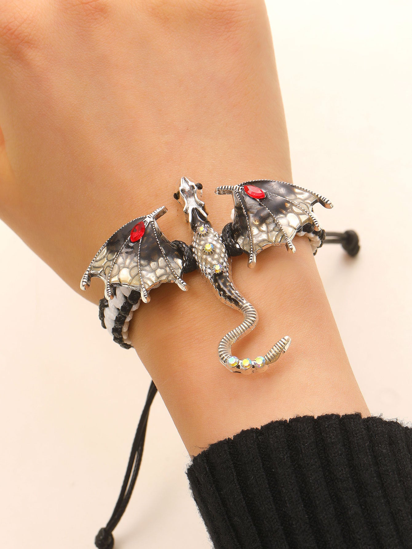 Men's Retro Colorful Oil Dragon Female Exaggerated Personalized Bracelet