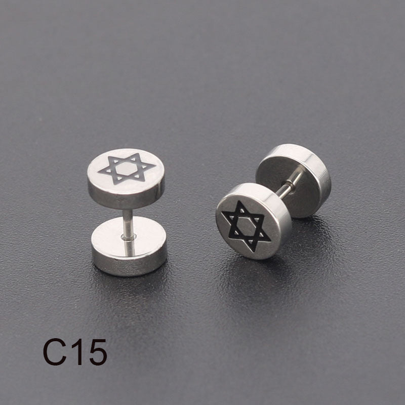 Bilateral Epoxy Titanium Steel Ear Drip Bone Fake Extender Earrings