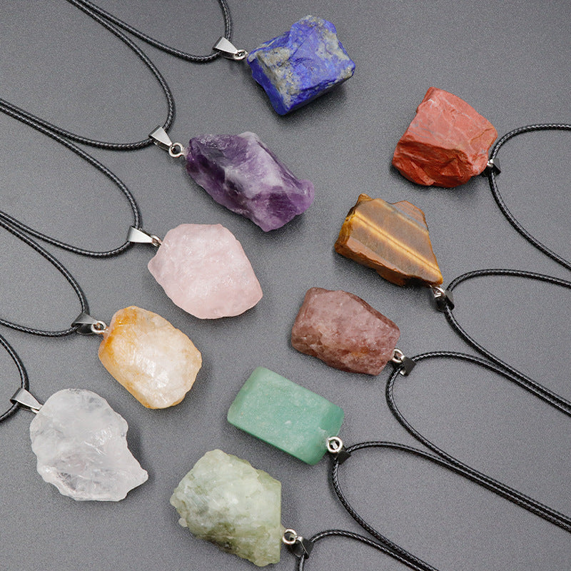 Stone Rough Crystal Agate Multicolor Irregular Pendants