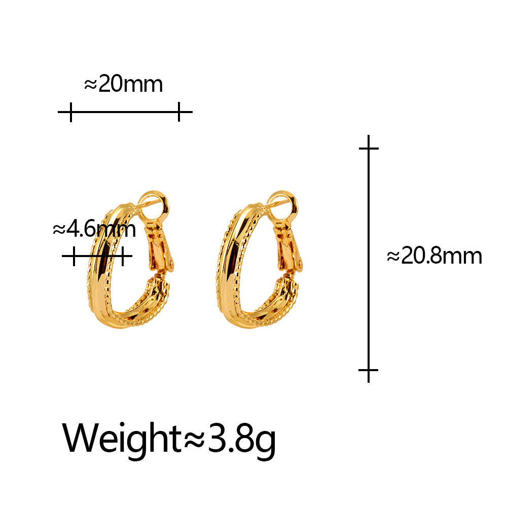 Simple Light Luxury High-grade Geometric Ear Niche Temperament Rings
