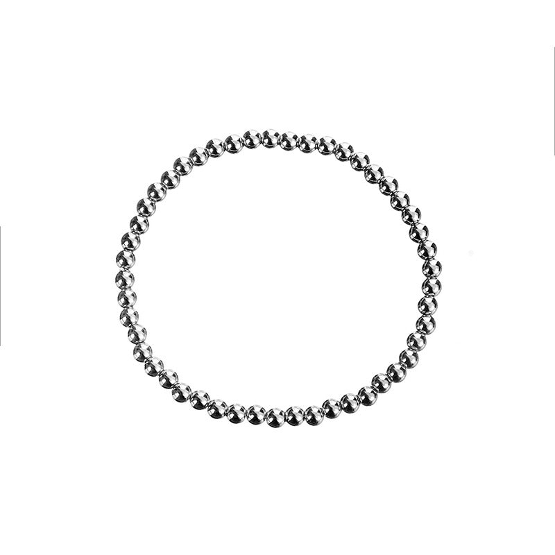 Women's Simple Beaded No Waterproof Hard-wearing Stainless Steel Beads Elastic Bracelets