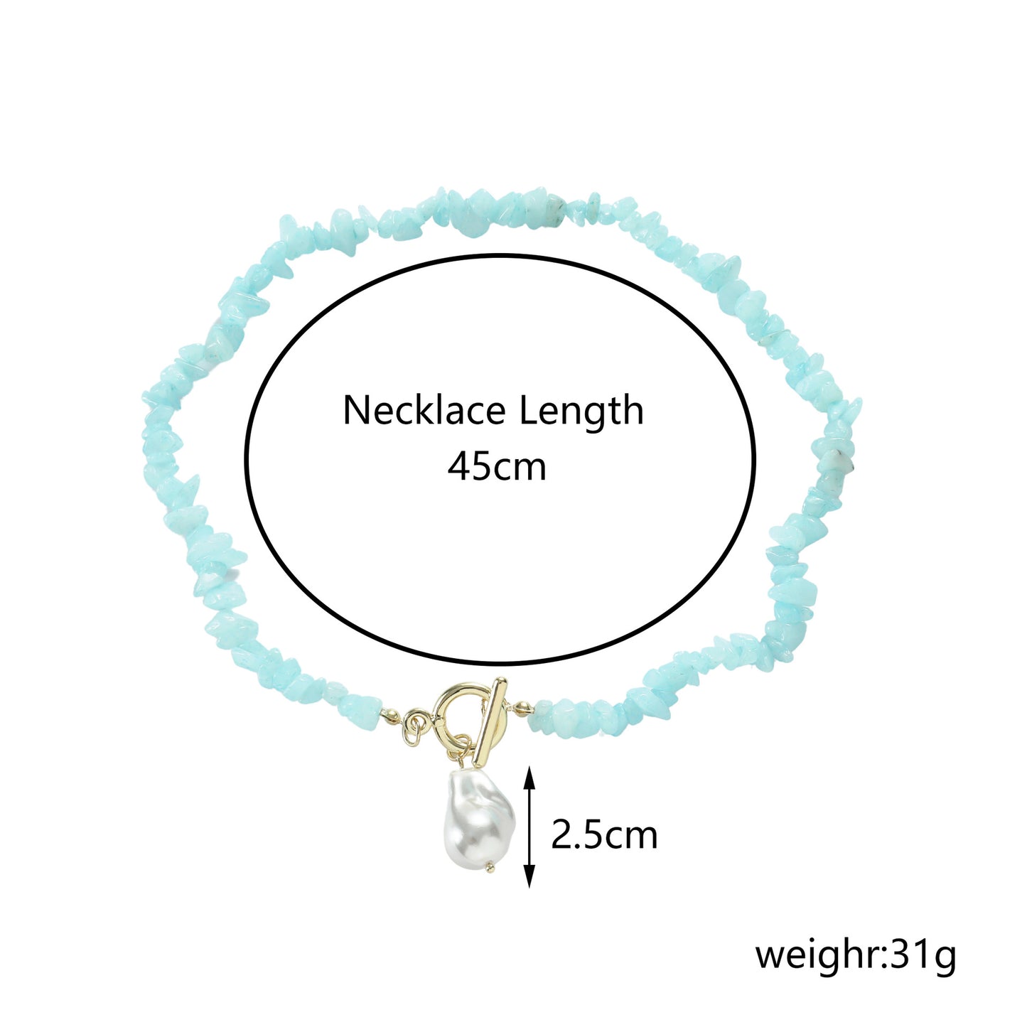 Women's Bohemian Color Gravel For Natural Stone Necklaces