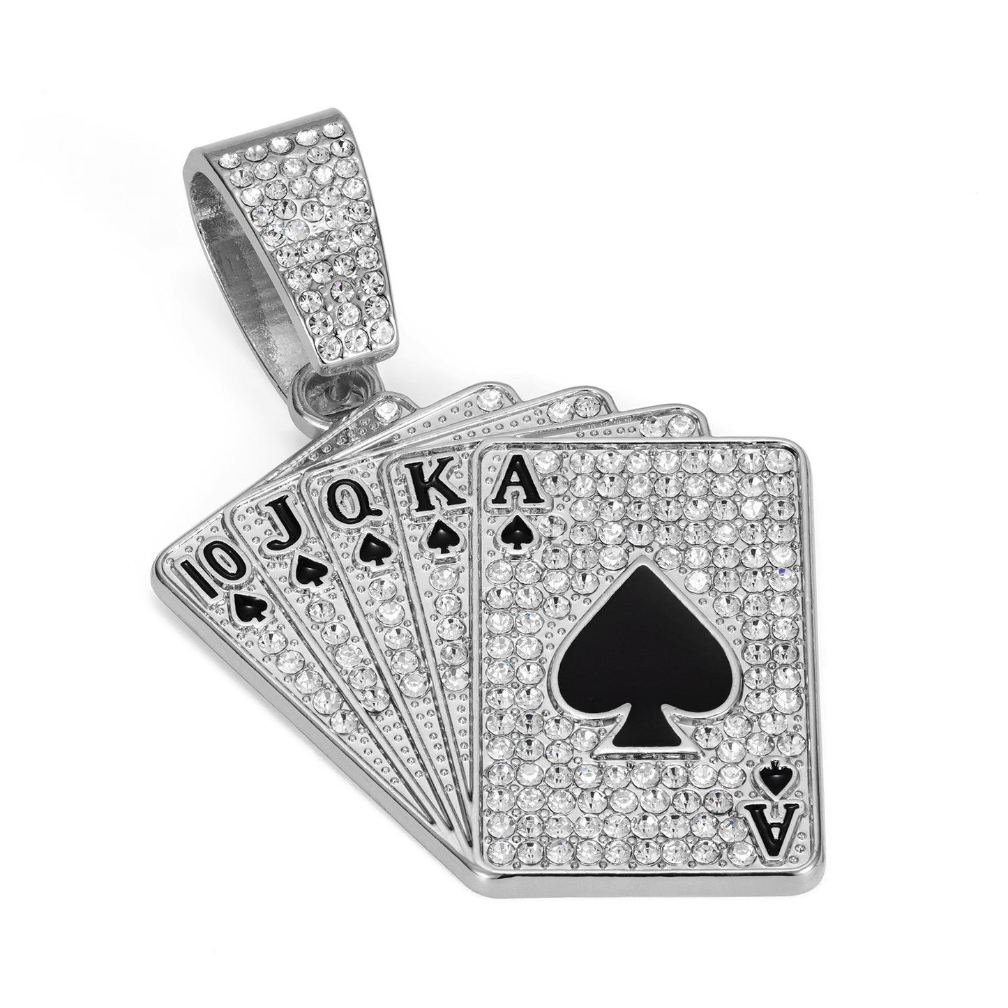 Single Playing Card Big Buckle With Pendants