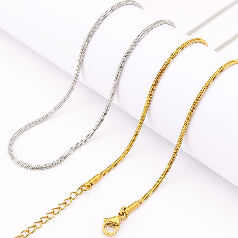 Stainless Steel Titanium Round Snake Female Summer Necklace