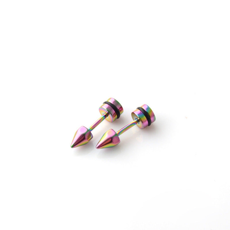 Steel Simple Rivet Cone Small Ear Bone Titanium Screw Stud Earrings