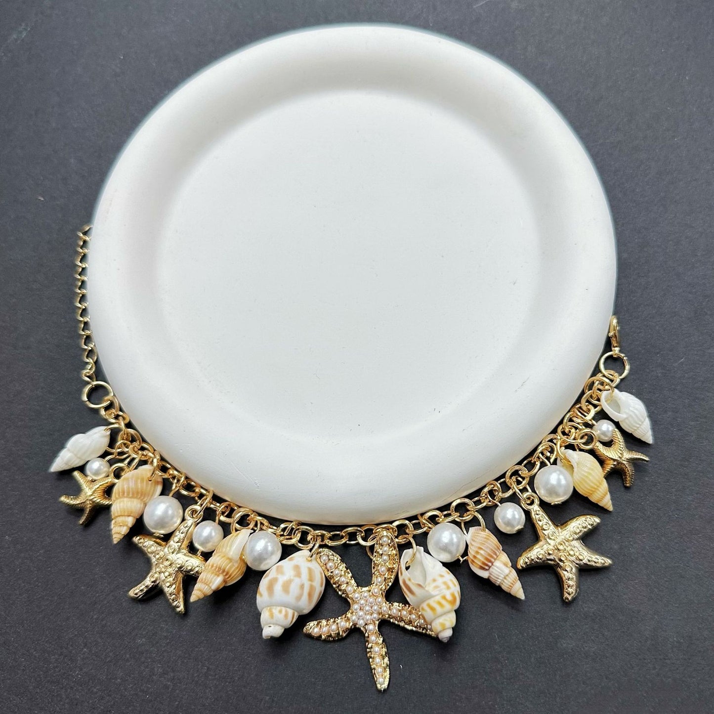 Bohemian Ocean Wind Starfish Shell Conch Pearl Bracelet