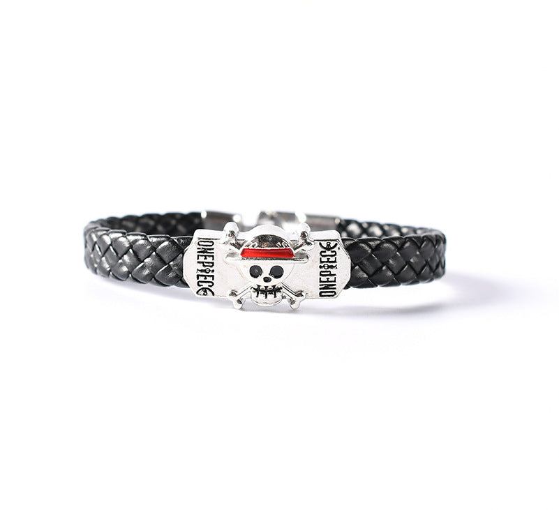 Anime Pirate Skull Alloy Creative Weaving Bracelets