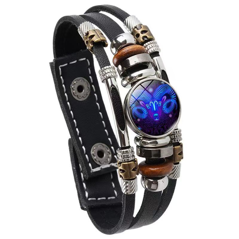 Twee Constellation Luminous Couple Leather Rope Brace Lace Simple Bracelet