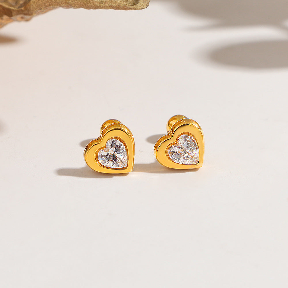 Hearts Titanium Steel Do Not Fade High-grade Sense Graceful Bone Earrings