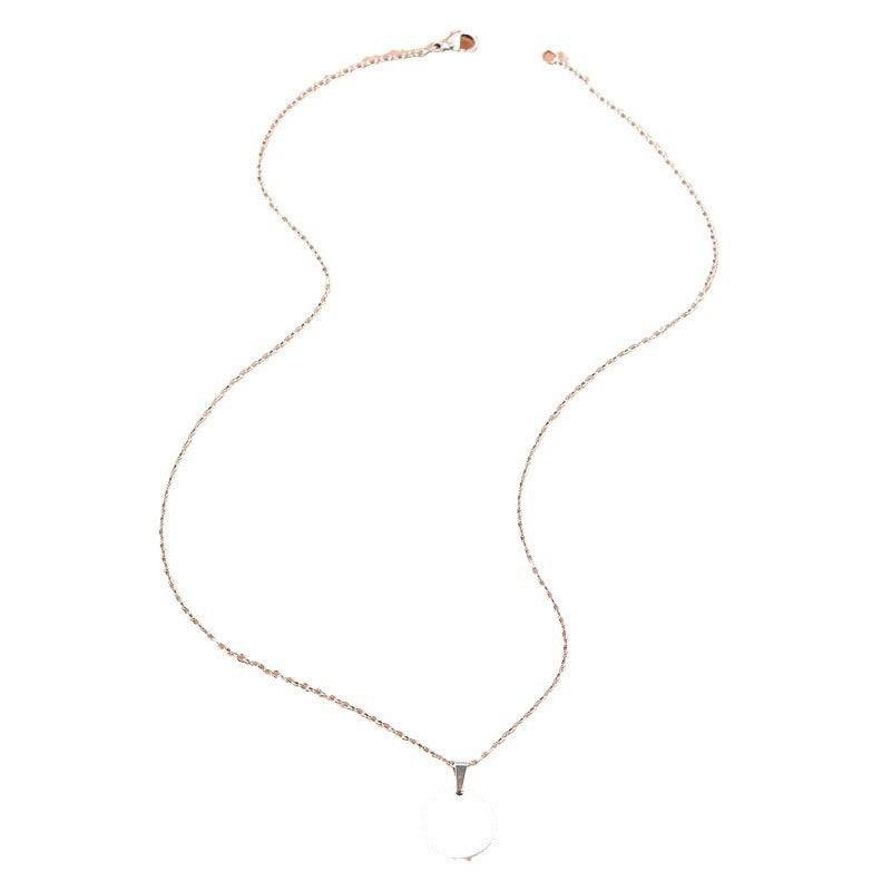 Women's Glossy Surface Round For Simple Clavicle Pendants