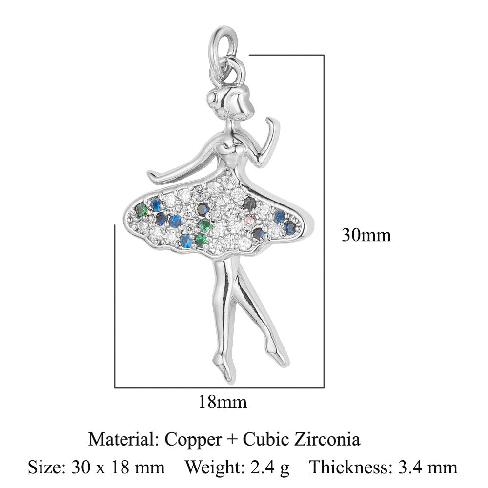 Copper Zircon Ornament Accessories Cross Love Pendants