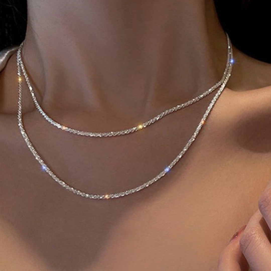 Small Pieces Of Sier Snake-shaped Clavicle Chain Necklaces