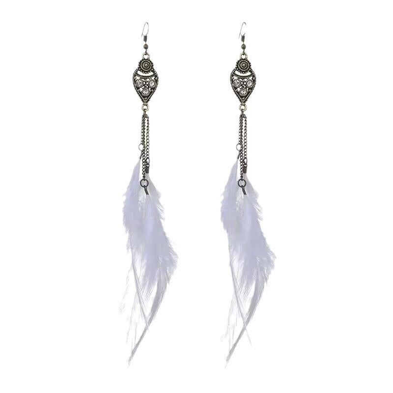 Chain Feather Ethnic Style Scenic Spot Earrings