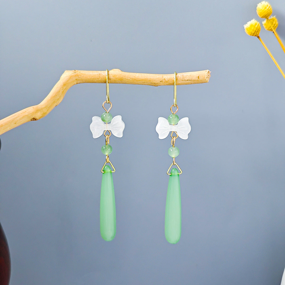 Chinese Ancient Style Beaded Long Fringe Han Earrings
