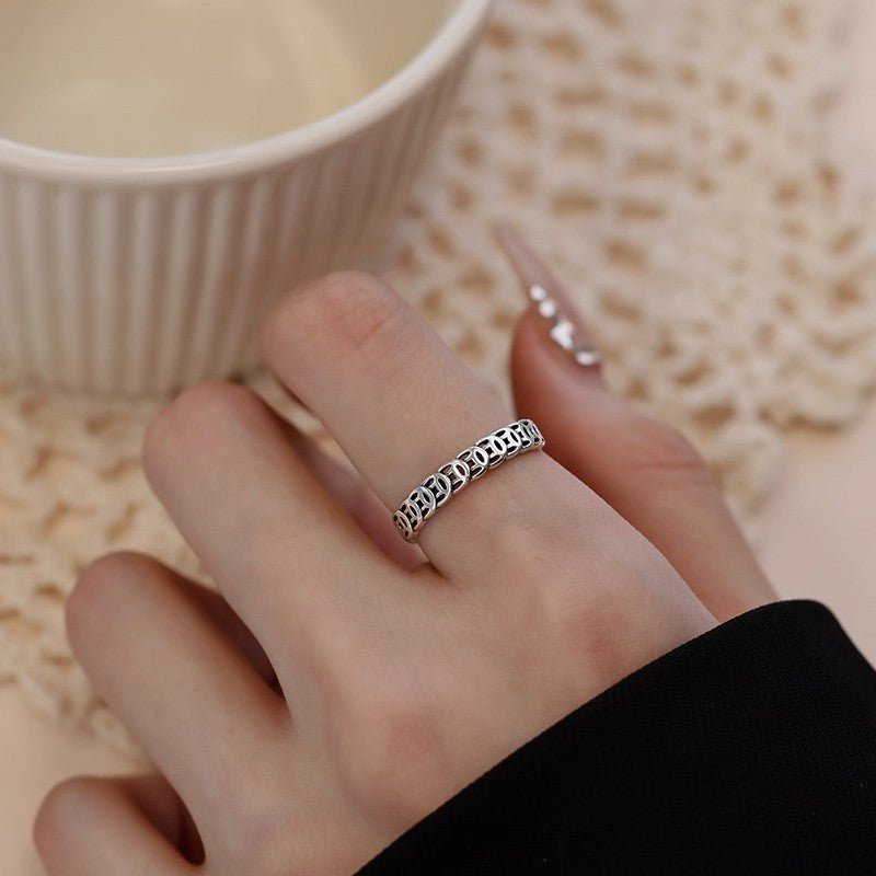 Retro Money Drawing Coin Personalized Design Simple Rings