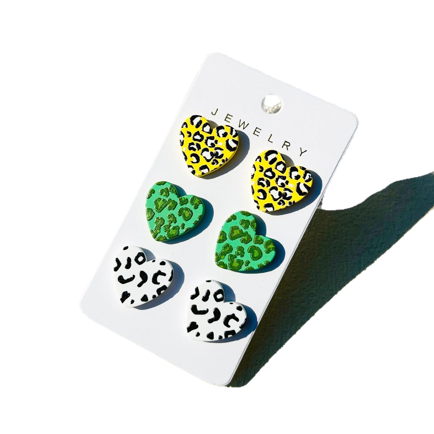 Women's Valentine's Day Denim Love Paint Printing Clay Quality Earrings