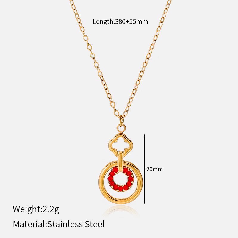 Women's Geometric Four-leaf Clover Light Luxury High-grade Necklace