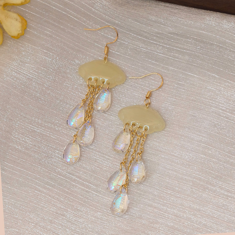 Style National Brass Ear Hook Vintage Court Ethnic Han Clothing Earrings